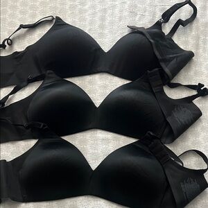 Warner's Elegant Black Bra Trio